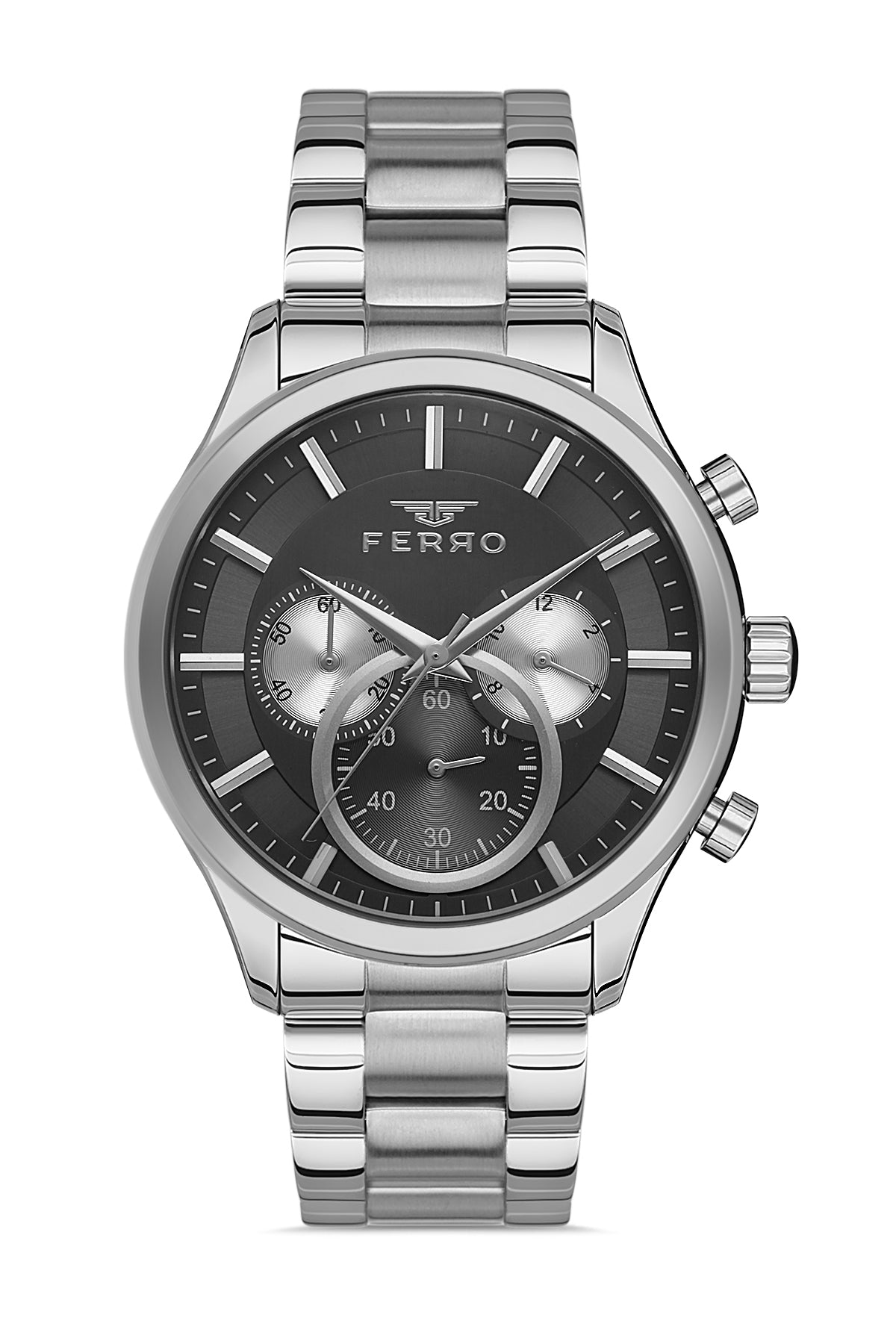 Ferro Capri Blu Multifunction Black Round Dial Men's Watch - FM11309A-A2