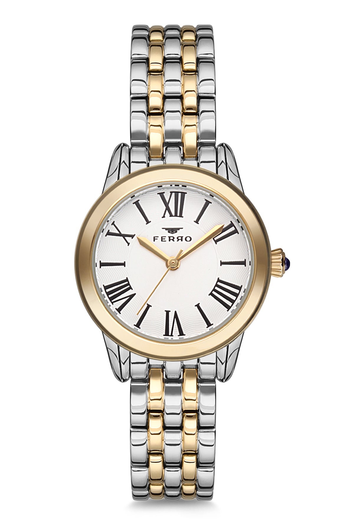 Ferro Analog Silver Round Dial Women's Watch - F2720A-980-D