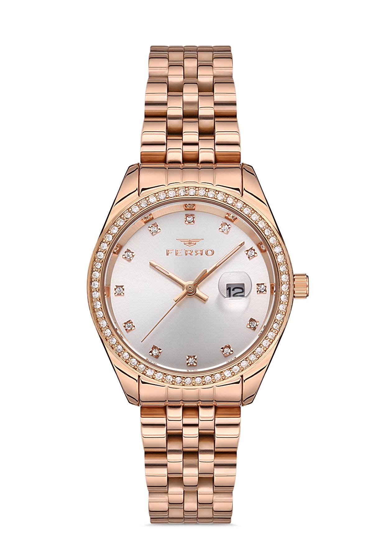 Ferro Analog Silver Round Dial Women's Watch - F21923A-C