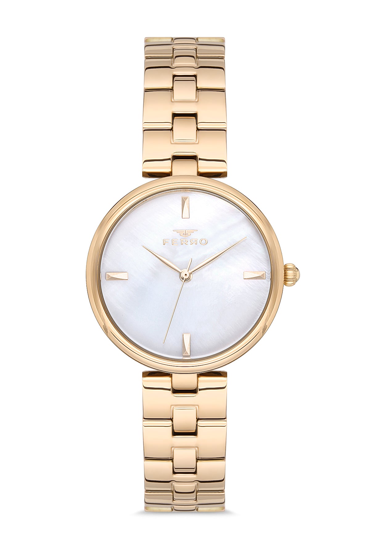Ferro Analog Silver MOP Round Dial Women's Watch - F21100A-B