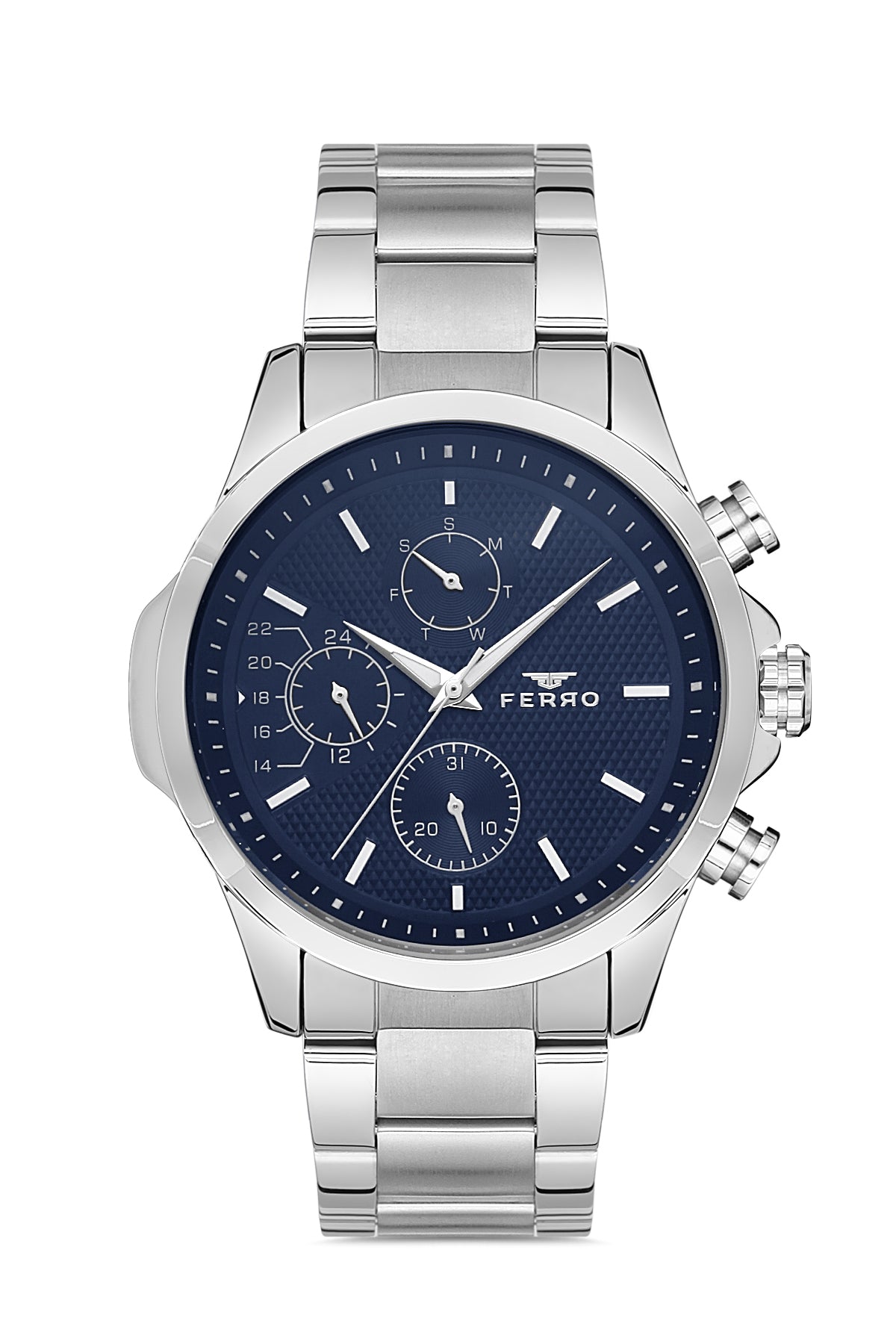 Ferro Multifunction Blue Round Dial Men's Watch - FM11170A-A3