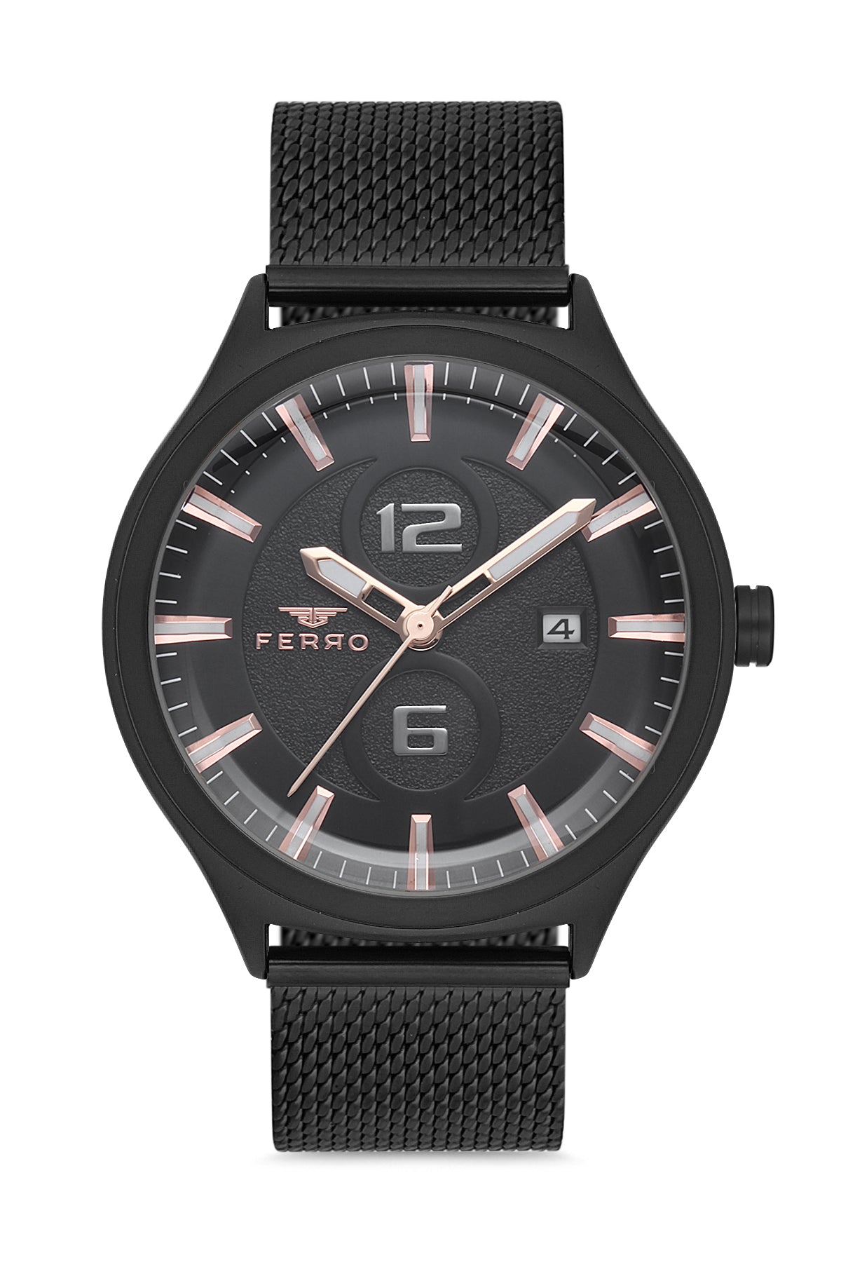 Ferro Analog Black Round Dial Men's Watch - F11090C-G