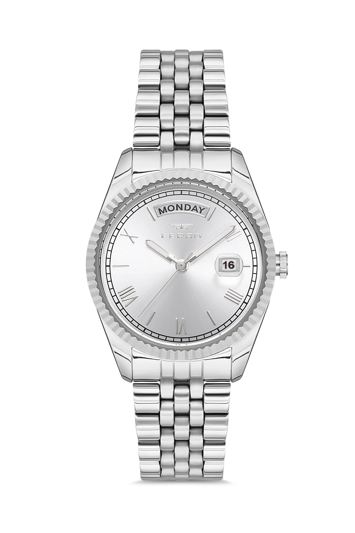 Ferro Analog Silver Round Dial Women's Watch - F21131A-A
