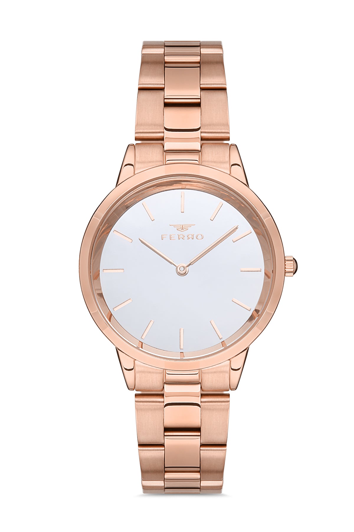 Ferro Analog Silver Round Dial Women's Watch - F21124A-C