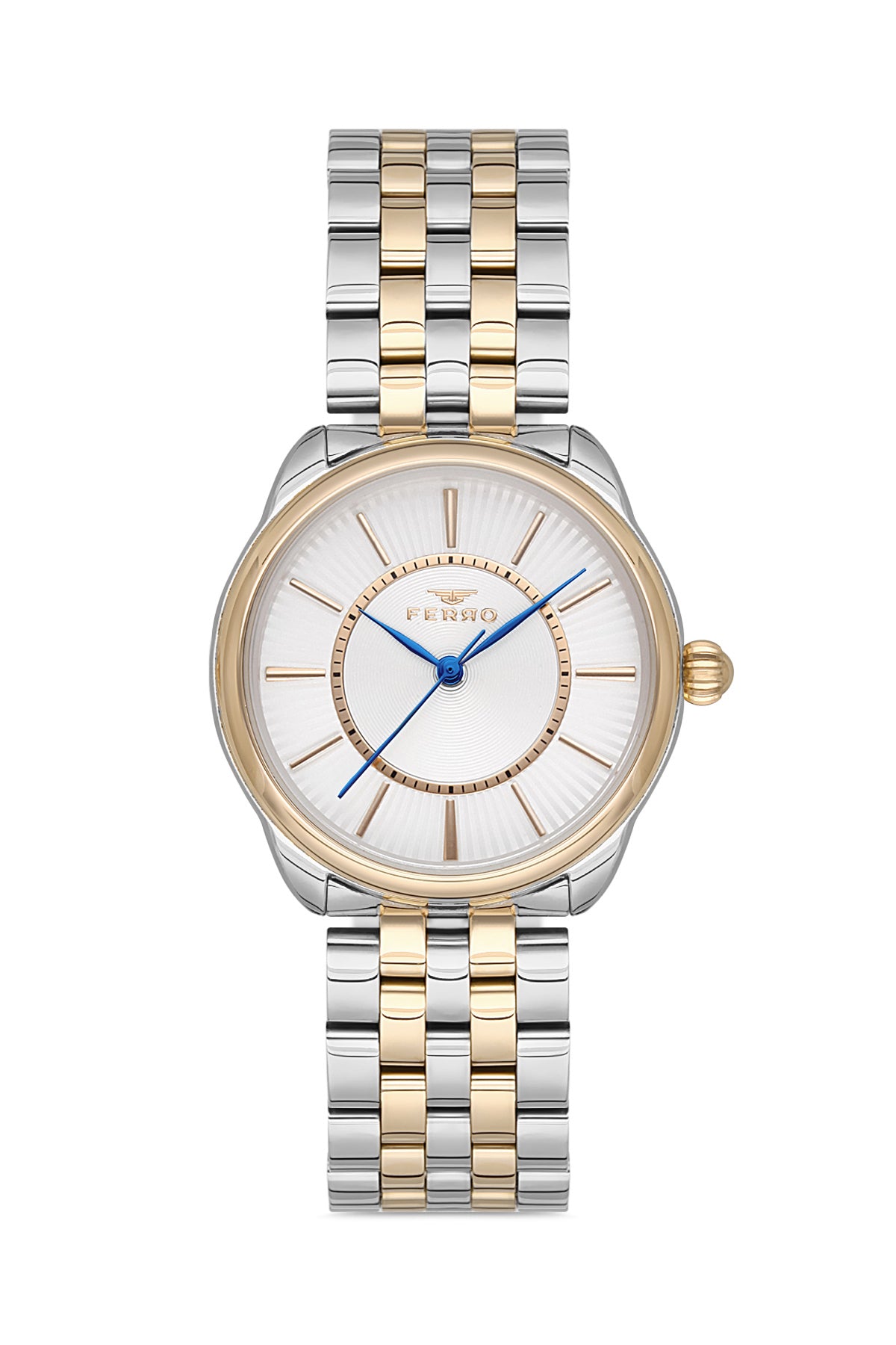 Ferro Analog Silver Round Dial Women's Watch - F21152A-D