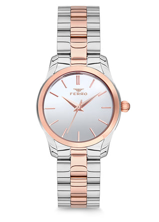 Ferro Lambrusco Analog Silver Round Dial Women's Watch - F21071A-1102-E