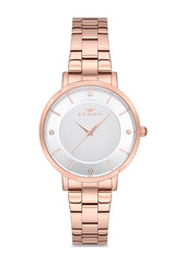 Ferro Analog Silver Round Dial Women's Watch - F21099A-C