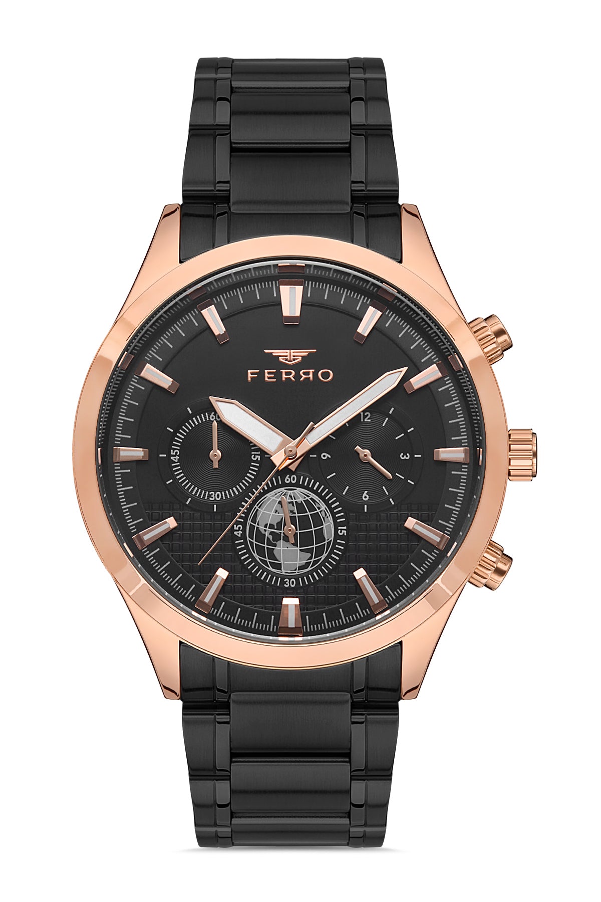 Ferro Tirreno Chronograph Black Round Dial Men's Watch - FM11215A-R