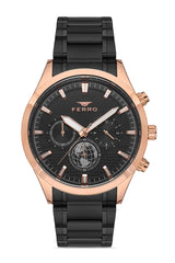 Ferro Tirreno Chronograph Black Round Dial Men's Watch - FM11215A-R