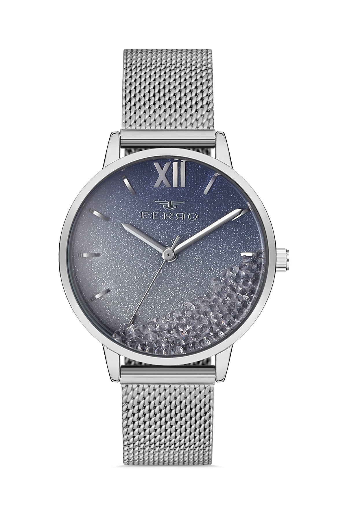 Ferro Analog Blue Round Dial Women's Watch - F21934C-A3