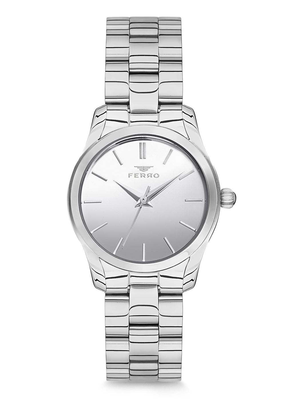 Ferro Lambrusco Analog Silver Round Dial Women's Watch - F21071A-1102-A