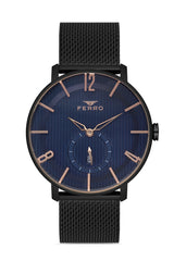 Ferro Analog Blue Round Dial Men's Watch - F40075C-V