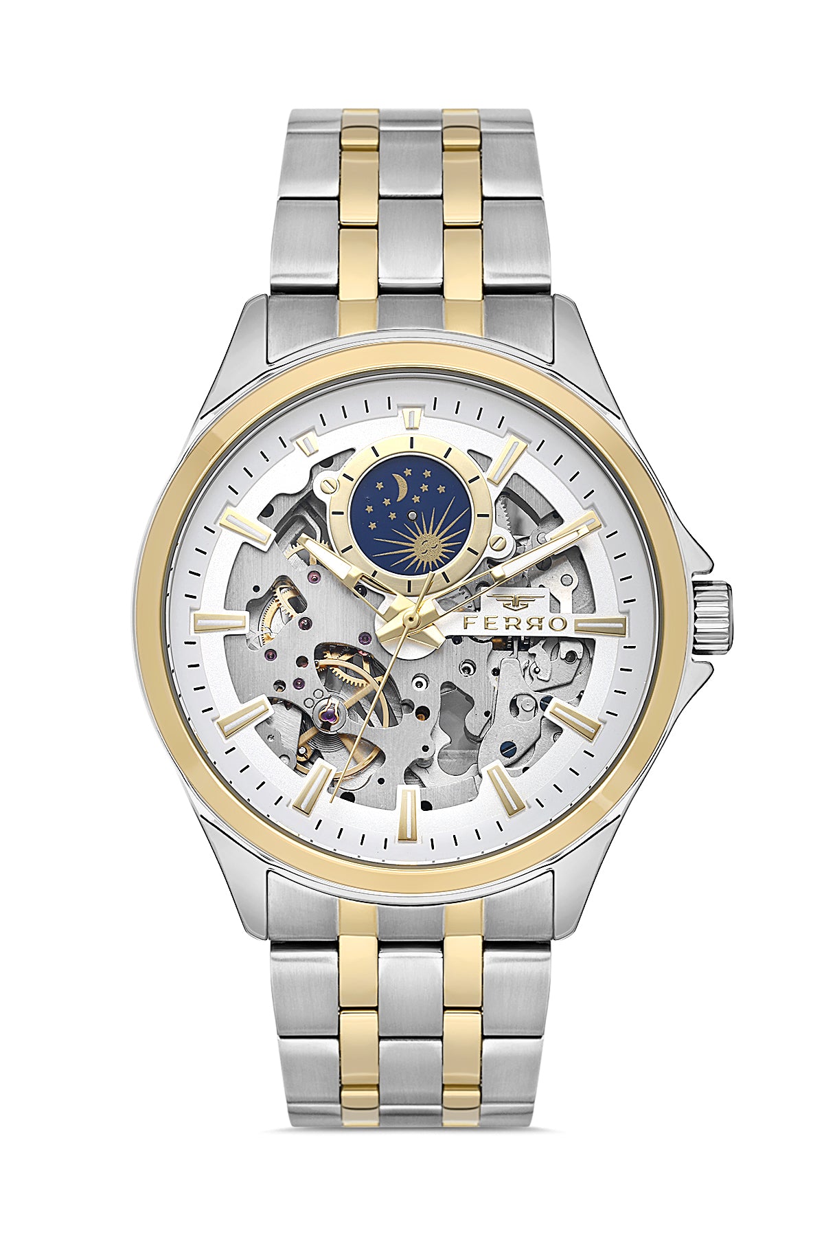 Ferro Roma Eterna Analog Silver Round Dial Men's Watch - FM40111A-D