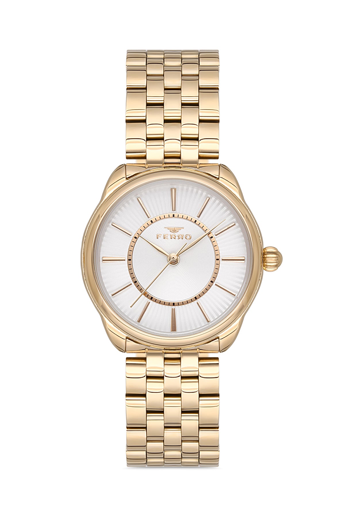 Ferro Analog Silver Round Dial Women's Watch - F21152A-B