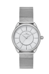Ferro Analog Silver Round Dial Women's Watch - F21152C-A