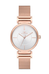 Ferro Analog White Round Dial Women's Watch - F40084C-C