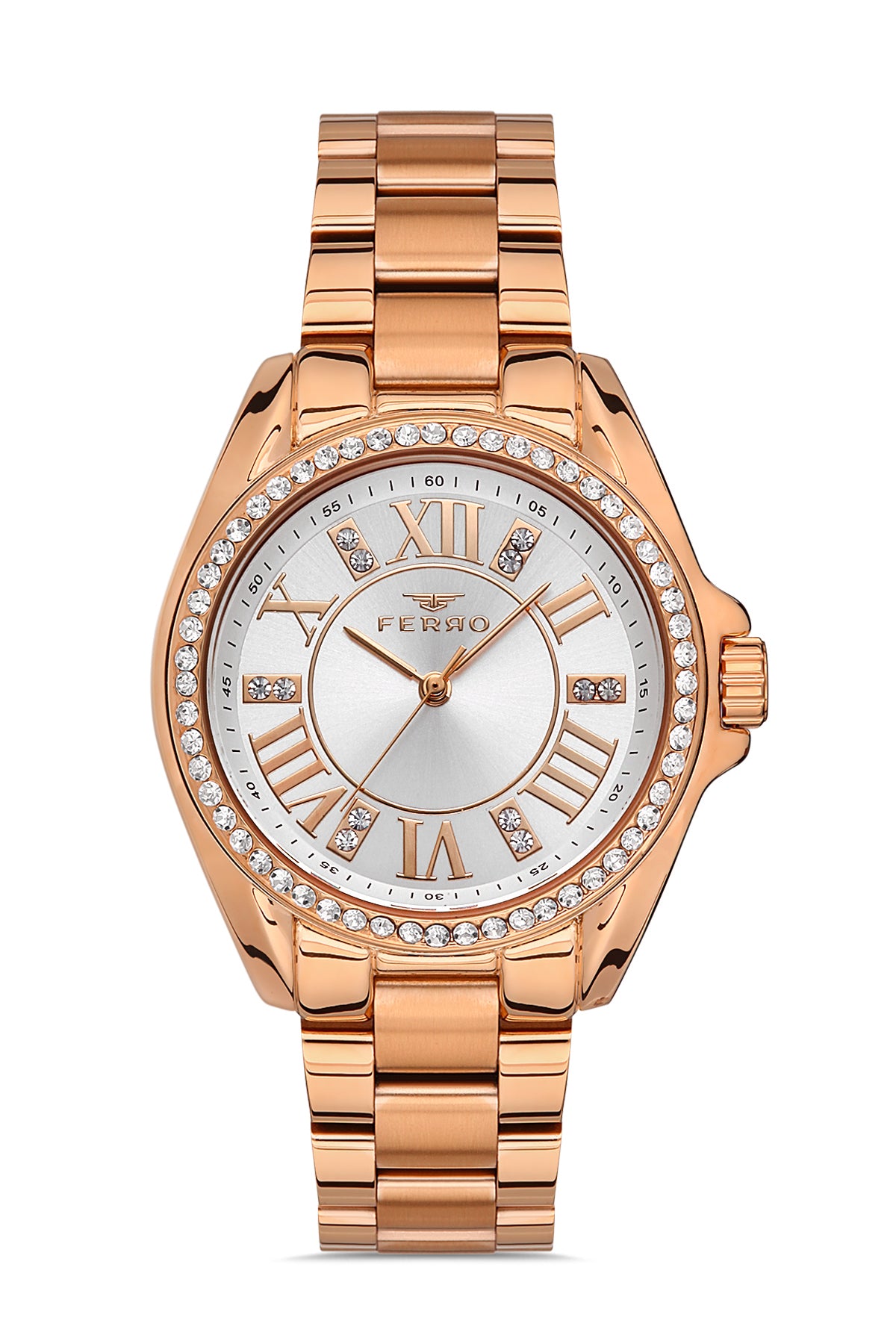 Ferro Lambrusco Analog Silver Round Dial Women's Watch - F51336A-C