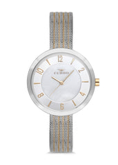 Ferro Analog Silver Round Dial Women's Watch - F1908C-1003-D