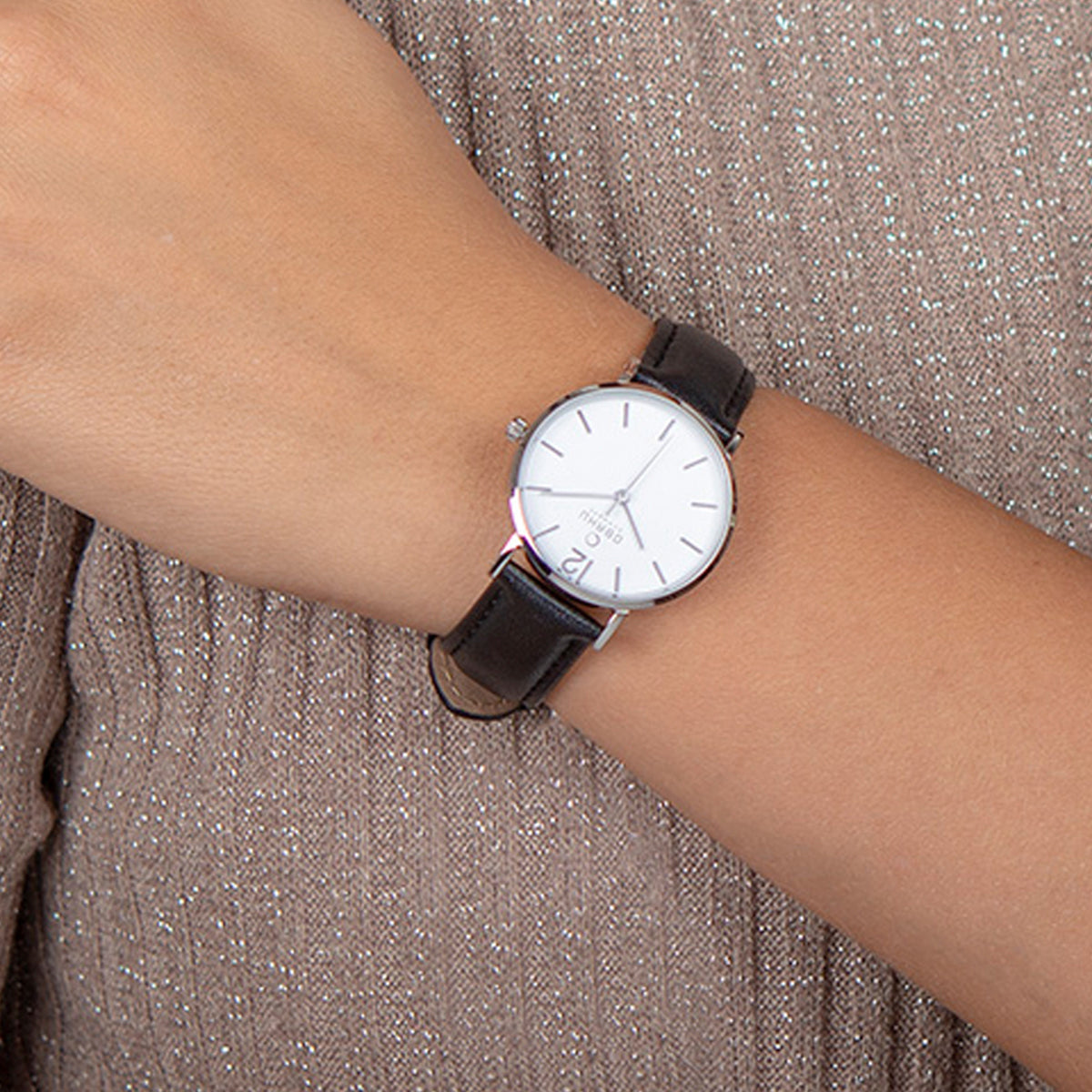 Obaku Mark Lille Black Analog White Round Dial Women's Watch - V197LXCWRB