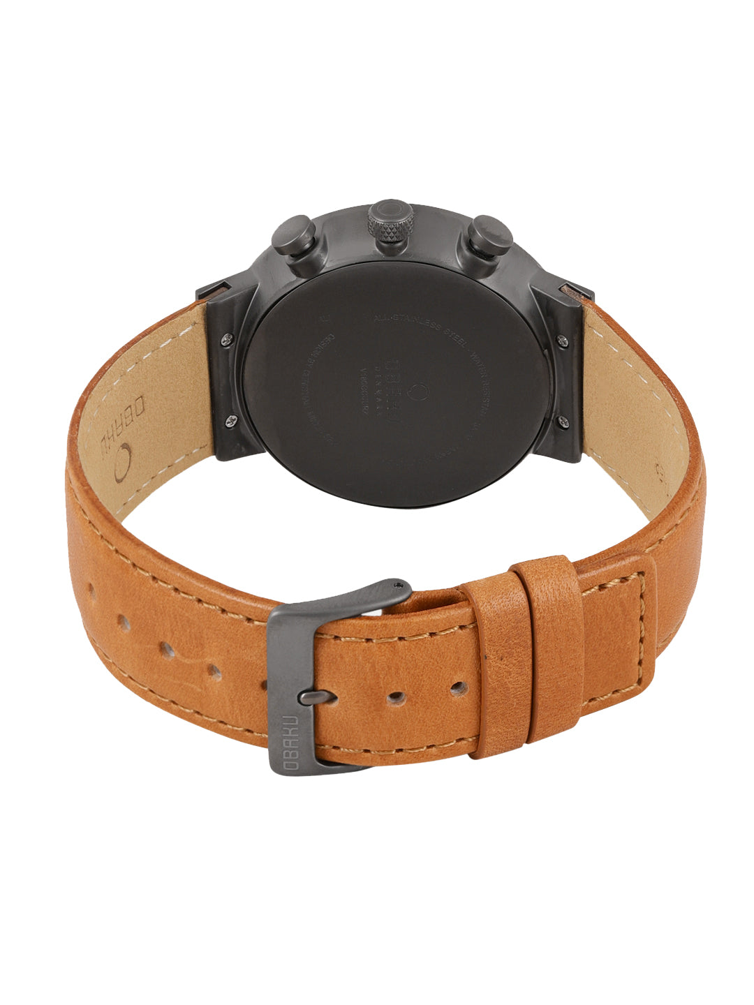 Obaku Storm Guntan Chronograph Gun Round Dial Men's Watch - V180GCUURZ