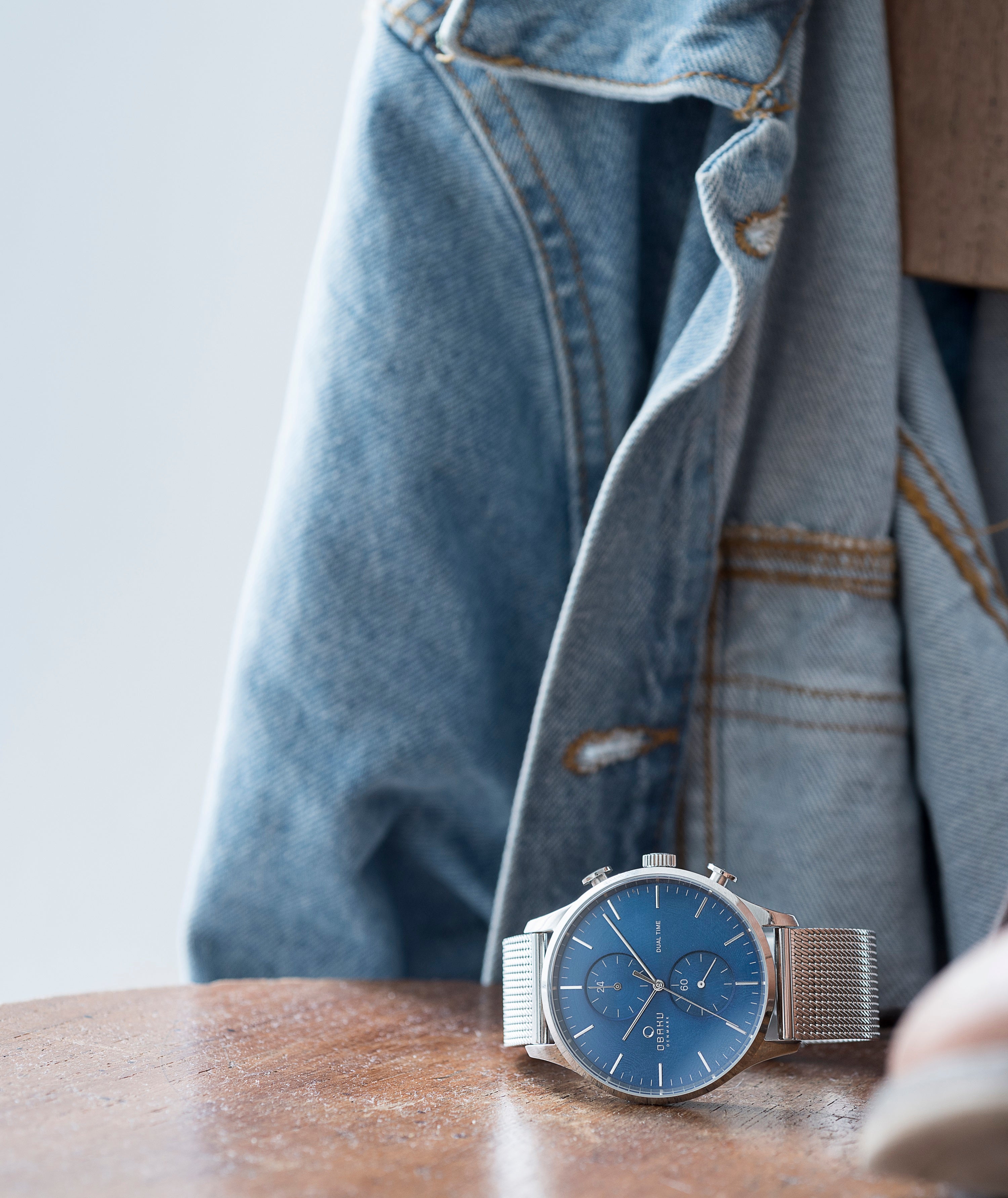 Obaku Gran Cyan Analog Blue Round Dial Men's Watch - V196GUCLMC