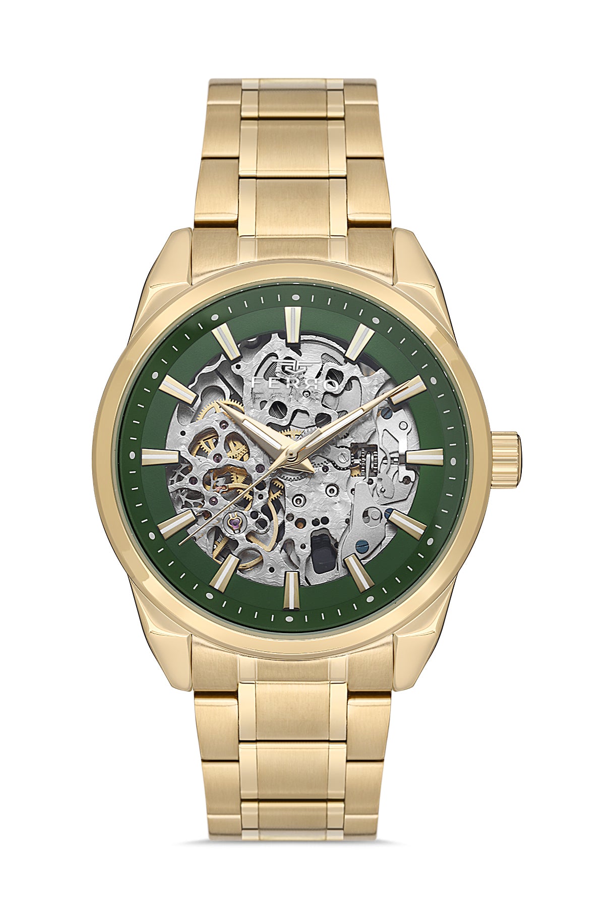 Ferro Roma Eterna Analog Green Round Dial Men's Watch - FM40106A-B6