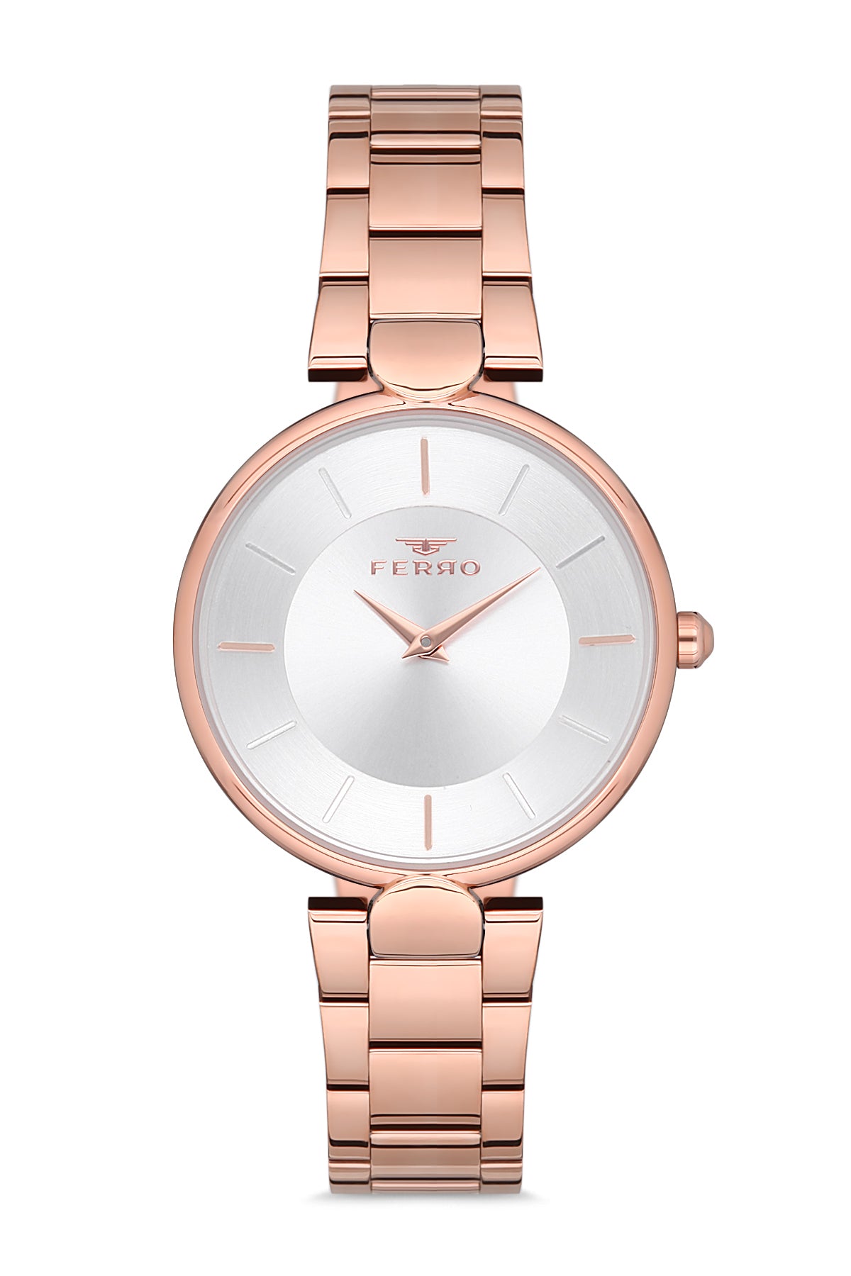 Ferro Analog Silver Round Dial Women's Watch - F21129A-C
