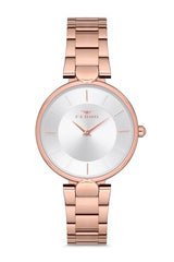 Ferro Analog Silver Round Dial Women's Watch - F21129A-C