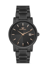 Ferro Siena Classica Analog Black Round Dial Men's Watch - F11154A-G