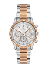 Ferro Sardegna Chronograph Silver Round Dial Women's Watch - FL41258A-E