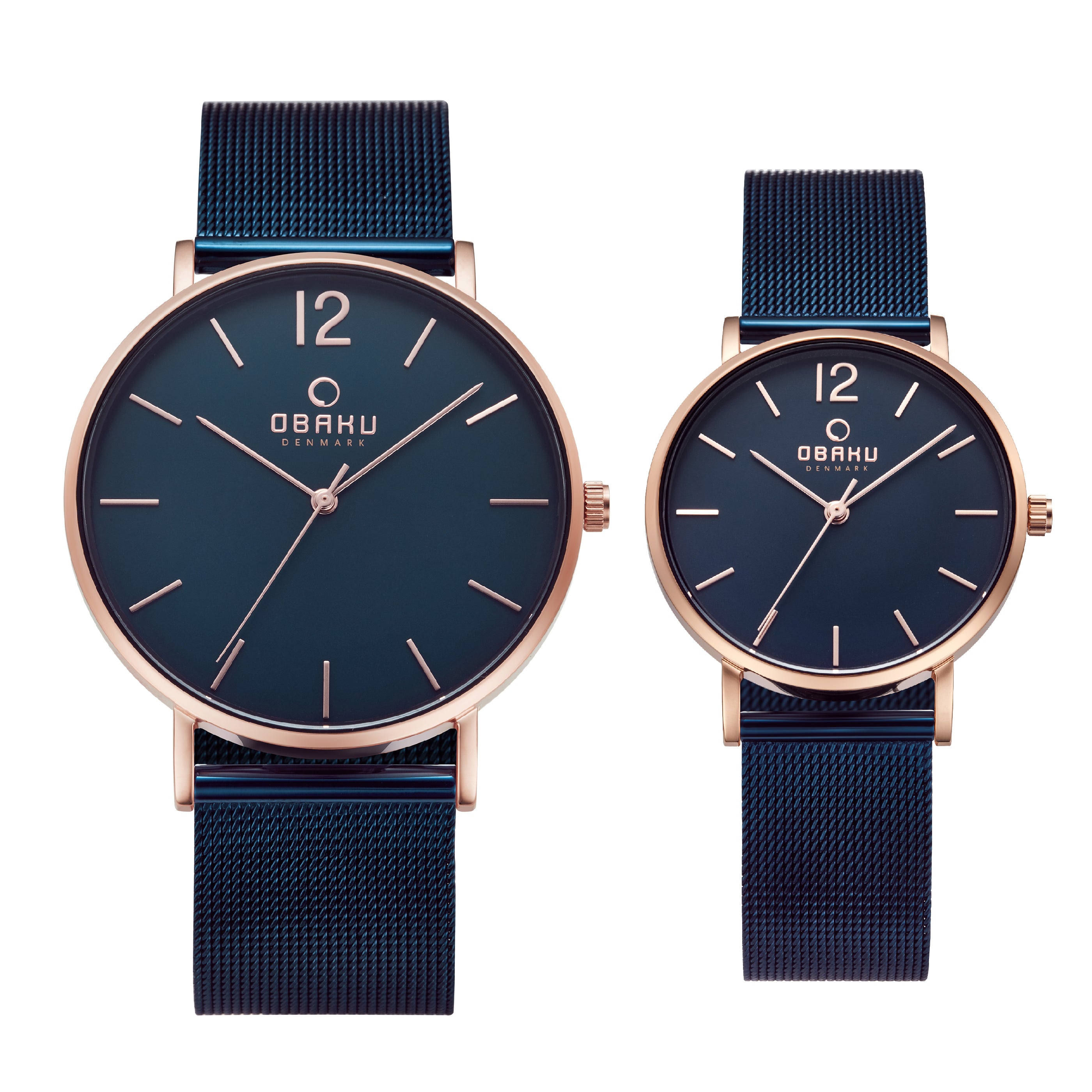 Obaku Mark Ocean Analog Blue Round Dial Pair's Watch - P197GLVLML