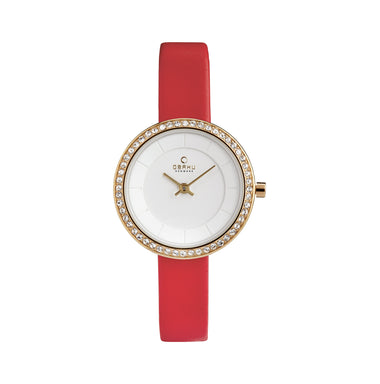 Obaku Stille Glimt Berry Analog Silver Round Dial Women's Watch - V146LEGIRR