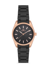 Ferro Analog Black Round Dial Women's Watch - F21161A-R