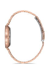 Ferro Analog Rose Gold Round Dial Women's Watch - F40074-05