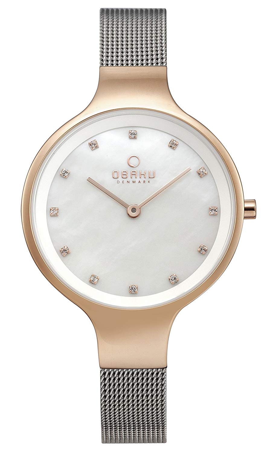 Obaku Sky Rose Bi Analog White MOP Round Dial Women's Watch - V173LXVWMC