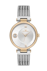 Ferro Analog Silver Round Dial Women's Watch - F21144C-D