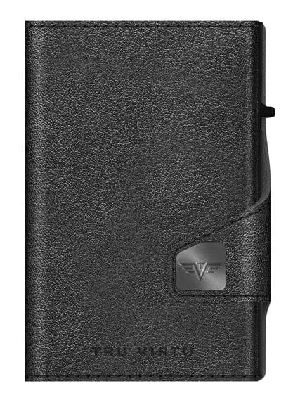 Tru Virtu 28104000108 Coin Pocket Edition Black Solid Pattern Wallet