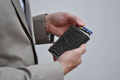 Tru Virtu 30104000208 Sleek Edition Black Animal Effect Pattern Wallet