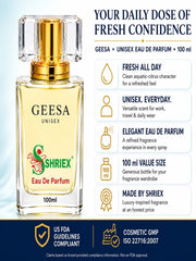 Shriex GEESA Eau De Parfum Unisex Fragrance  – Inspired By ǦĬŠŠǞH ĬMƤĔŘIAĹ VǞĹĹĔY - 50 ml