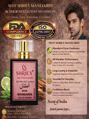 Shriex Mandarin Men Luxury Long-Lasting Perfume Inspired By JƤǦ ǓĹŤRA MALE