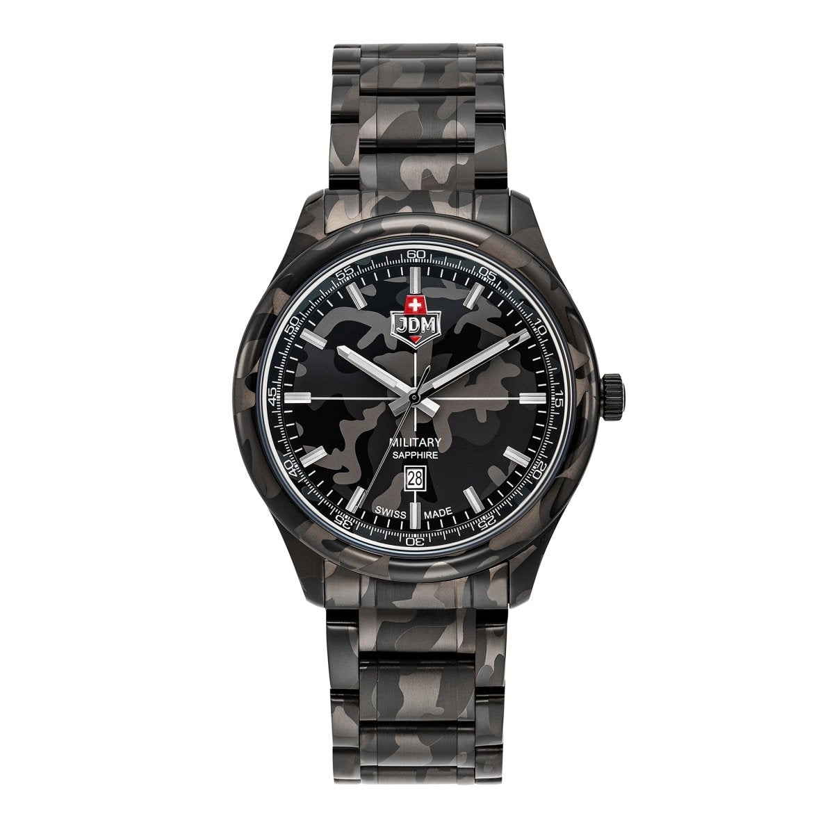 JDM Military Swiss Made ALPHA MISSION Analog Camouflage Round Dial Men's Watch- JDM-WG010-07