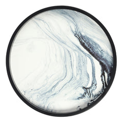 De Maison Decor Oceara Wooden Round Side Table - Set of 2 - Black Wood & White
