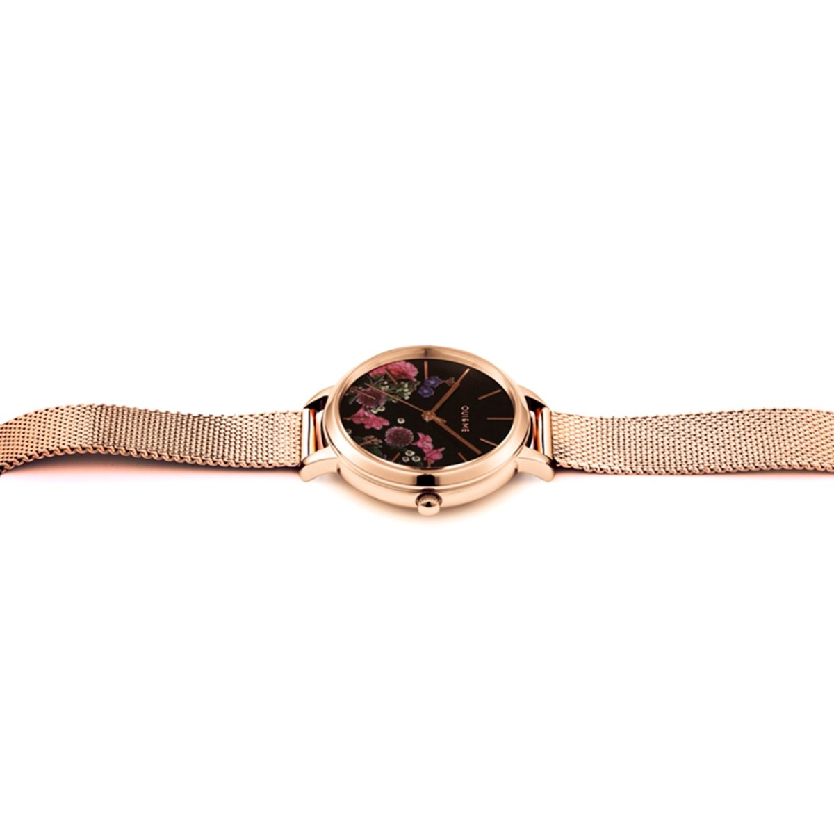 OUI & ME Fleurette Analogue Black Round Dial Women's Watch- ME010075