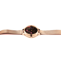 OUI & ME Fleurette Analogue Black Round Dial Women's Watch- ME010075