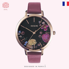 OUI & ME Grande Fleurette Analogue Black Round Dial Women's Watch- ME010086
