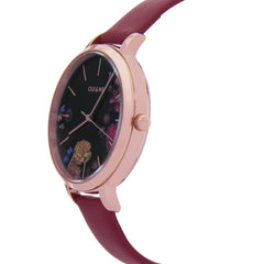 OUI & ME Grande Fleurette Analogue Black Round Dial Women's Watch- ME010086