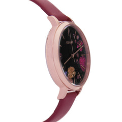 OUI & ME Grande Fleurette Analogue Black Round Dial Women's Watch- ME010086