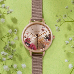 OUI & ME Fleurette Analogue Rose Gold Round Dial Women's Watch- ME010103