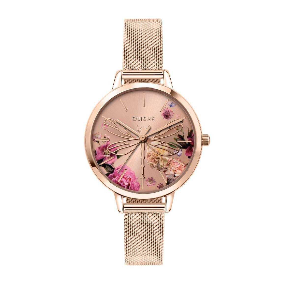 OUI & ME Fleurette Analogue Rose Gold Round Dial Women's Watch- ME010103