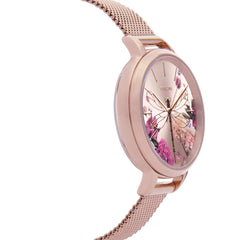 OUI & ME Fleurette Analogue Rose Gold Round Dial Women's Watch- ME010103